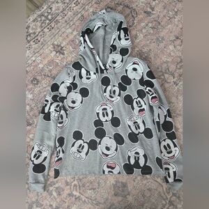 Disney Mickey Mouse Crop Hoodie Size XL (S/M)